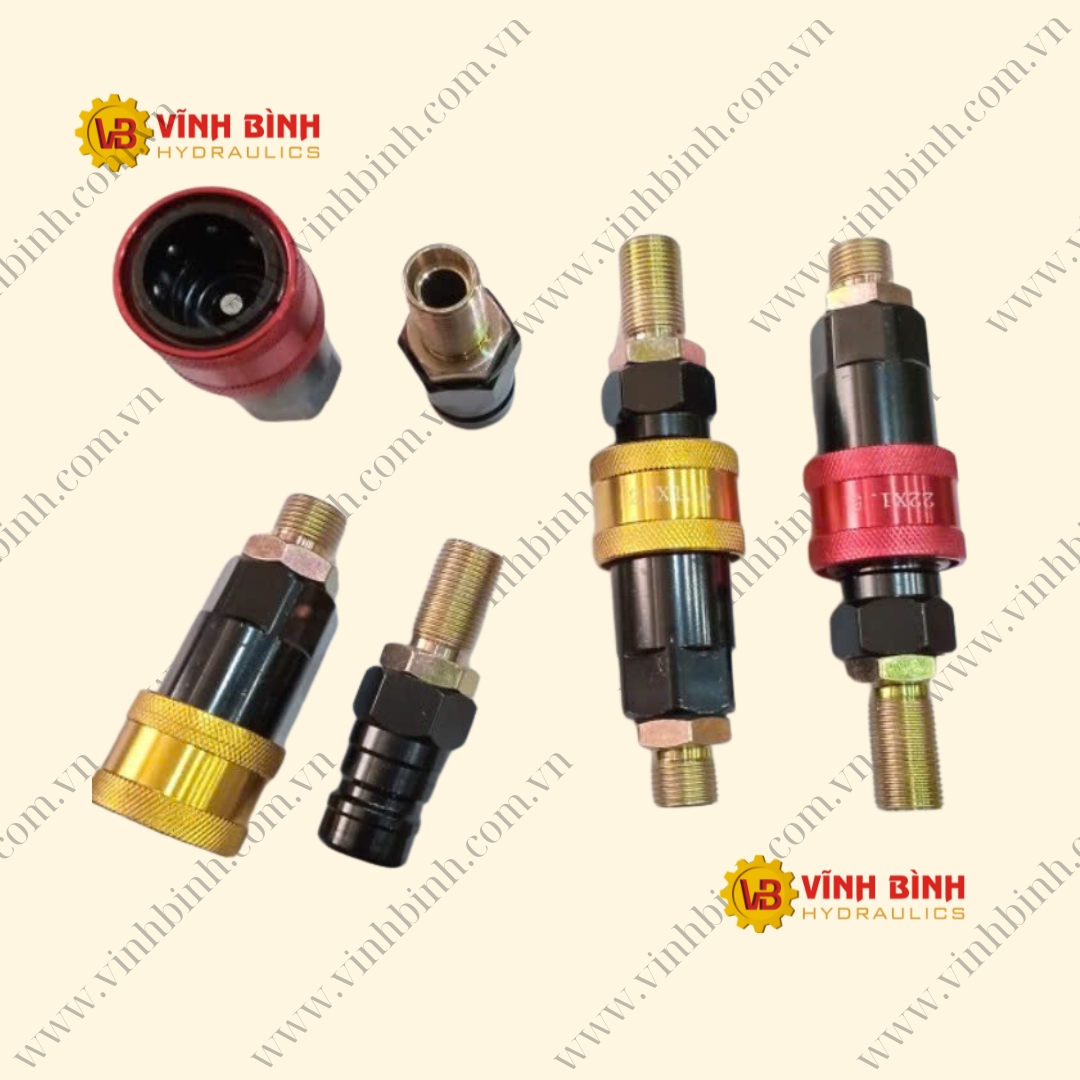 Khớp Nối Nhanh Hơi Xe Đầu Kéo Rơ Moóc Ren 22mm