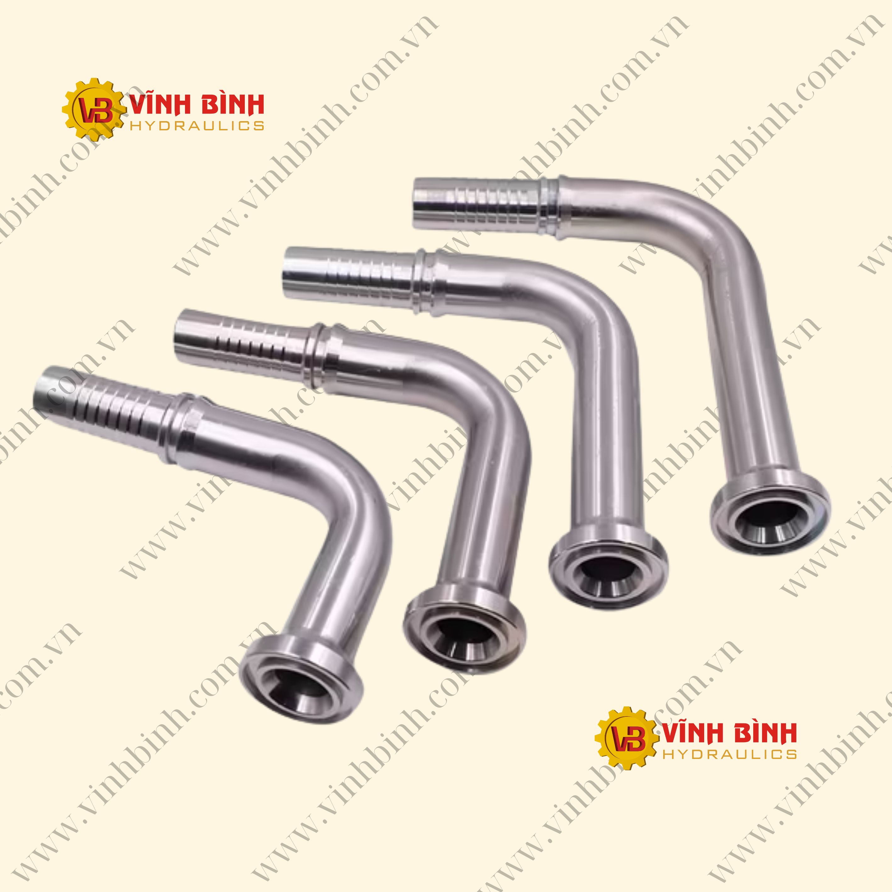 Đầu Thủy Lực - Mặt Bích Flange cong 90 độ dài (100mm, 120mm, 140mm) 