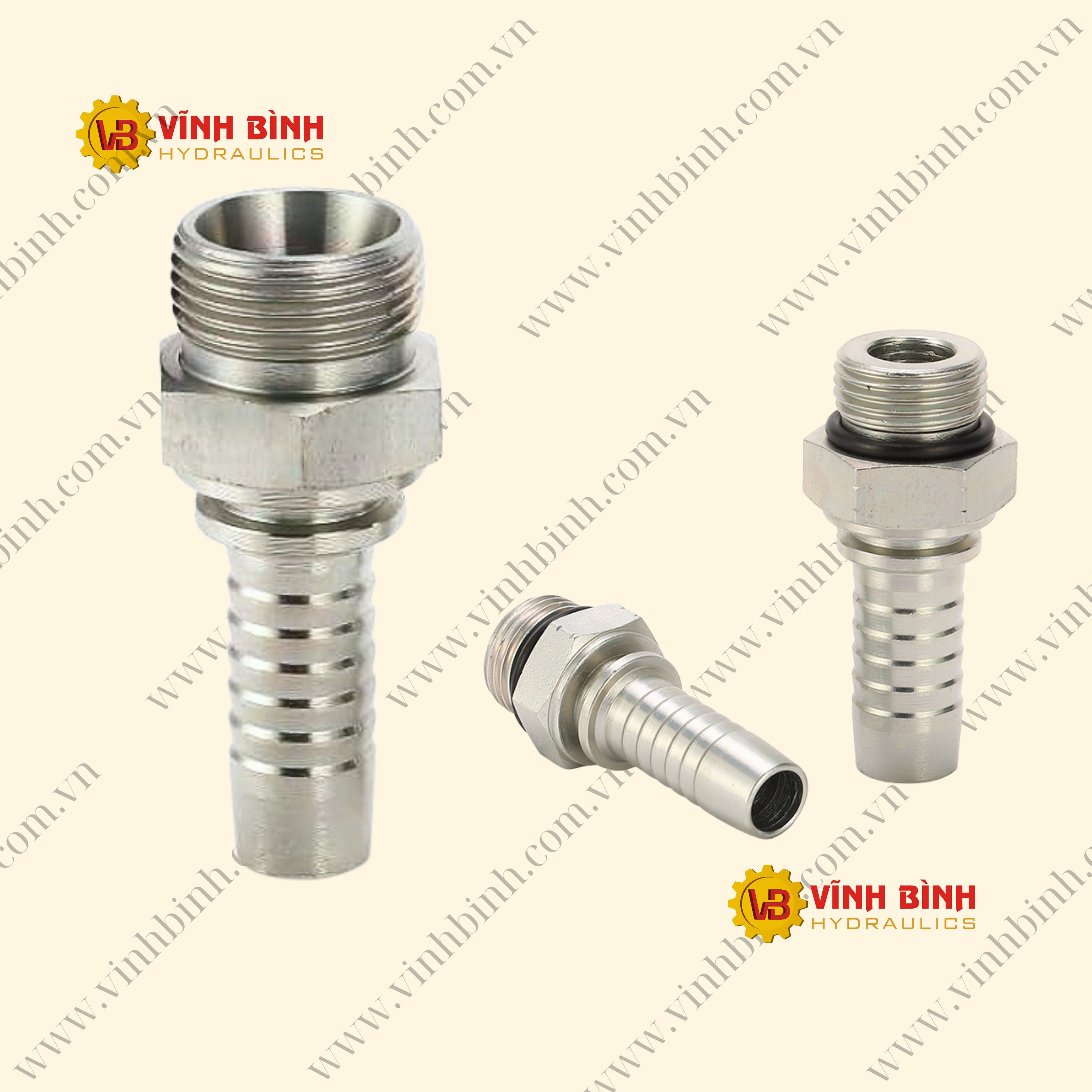 Đầu Thủy Lực - Ren Ngoài hệ Nhật dùng sin - BSPP côn lõm