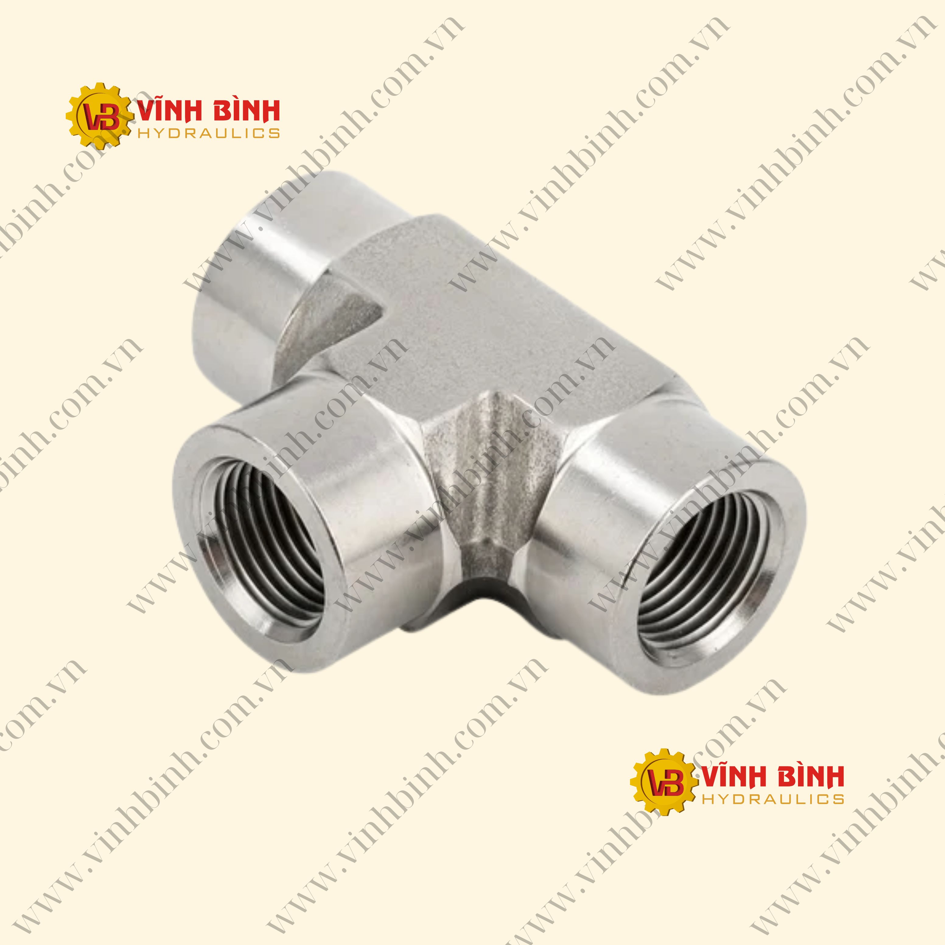 Ngã 3 ren trong thuỷ lực bằng sắt